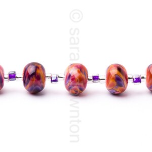 Wallflower Ripple Handmade Lampwork Glass Beads by Sarah Downton image 4