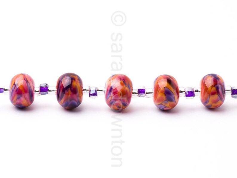 Wallflower Ripple Handmade Lampwork Glass Beads by Sarah Downton image 4