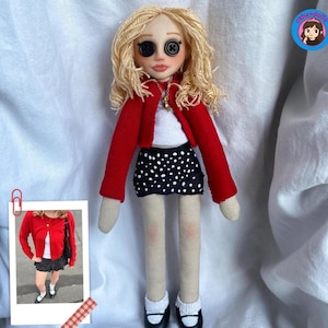 Muñeca Mini Me personalizada estilo Coraline: muñeca artística OOAK hecha a mano con ojos de botón imagen 1