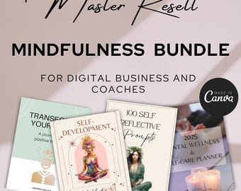 Resell Mindfulness Coach Bundle, Mental Wellness and Holistic Coach, Social Media Templates, Mental health planner, Master Resell RIghts