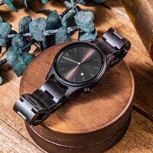 Personalized Birthday Gift for Him,Engraved Wooden Watch,Custom Men&#39;s Watch,Gift for Husband,Boyfriend Gift,Wedding Luxury Groomsmen Gifts