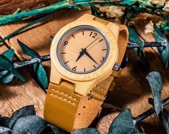 Personalized Engraved Wood Watch: Groomsman Gift, Miyota Movement