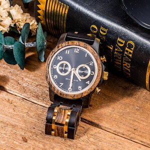 Orologio da uomo personalizzato, orologio inciso, orologio in legno, orologio per marito, orologio per sposo, regalo per sposo, regalo per fidanzato, regalo di anniversario per lui