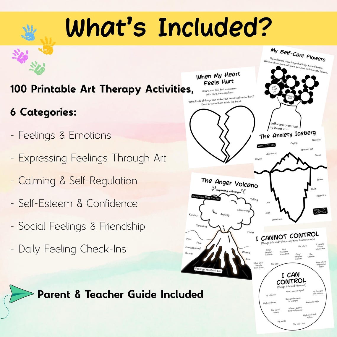 Art Therapy Worksheets for Kids - Child Therapy Workbook | 100+ Art ...