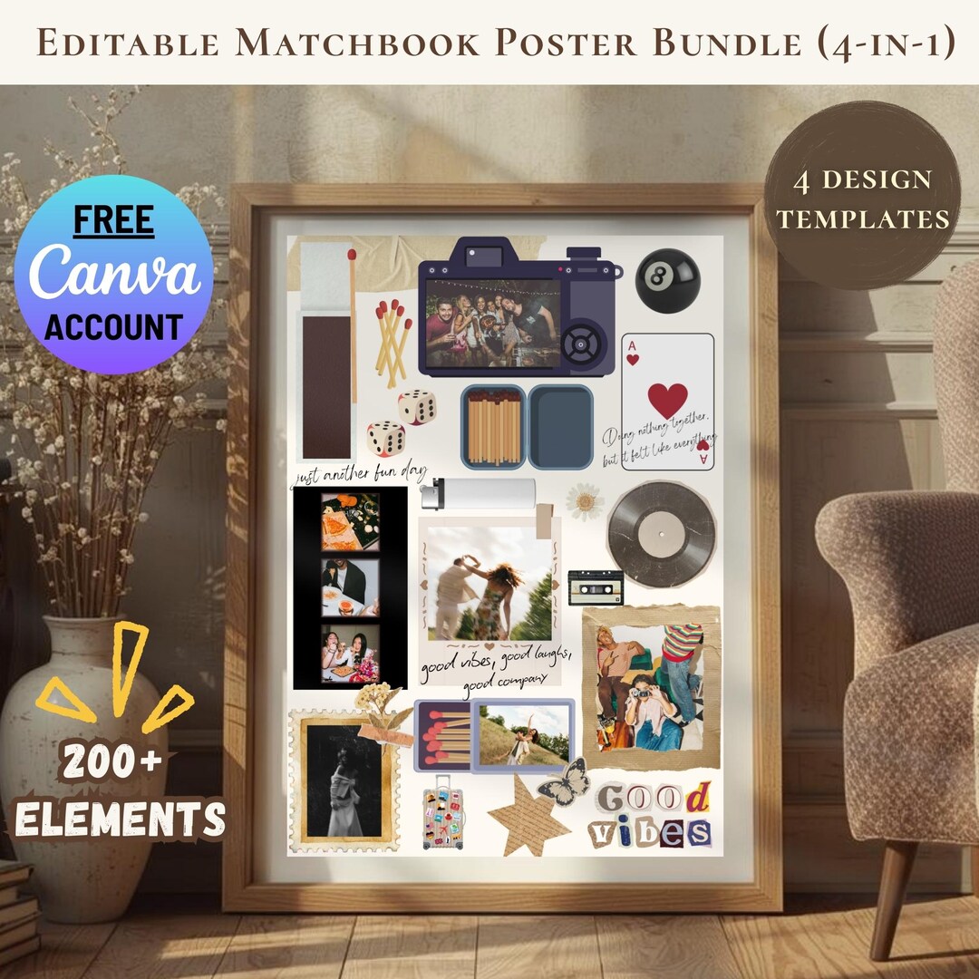 Matchbox Poster.pdf Matchbox Poster Template | Fully Editable Canva Matchbook Print ...