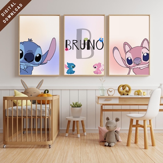 Personalized Lilo Stitch Nursery Wall Print, Custom Name Lilo and Stitch  Nursery Decor, Custom Name Stitch Decor, Lilo Print, Stitch Print