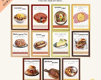 Kitchen Print Set, Kitchen Wall Art, Kitchen Poster, Kitchen Decor, Dining Room Wall Art, Trendy Kitchen Decor, Cooking Posters, Bar Decor