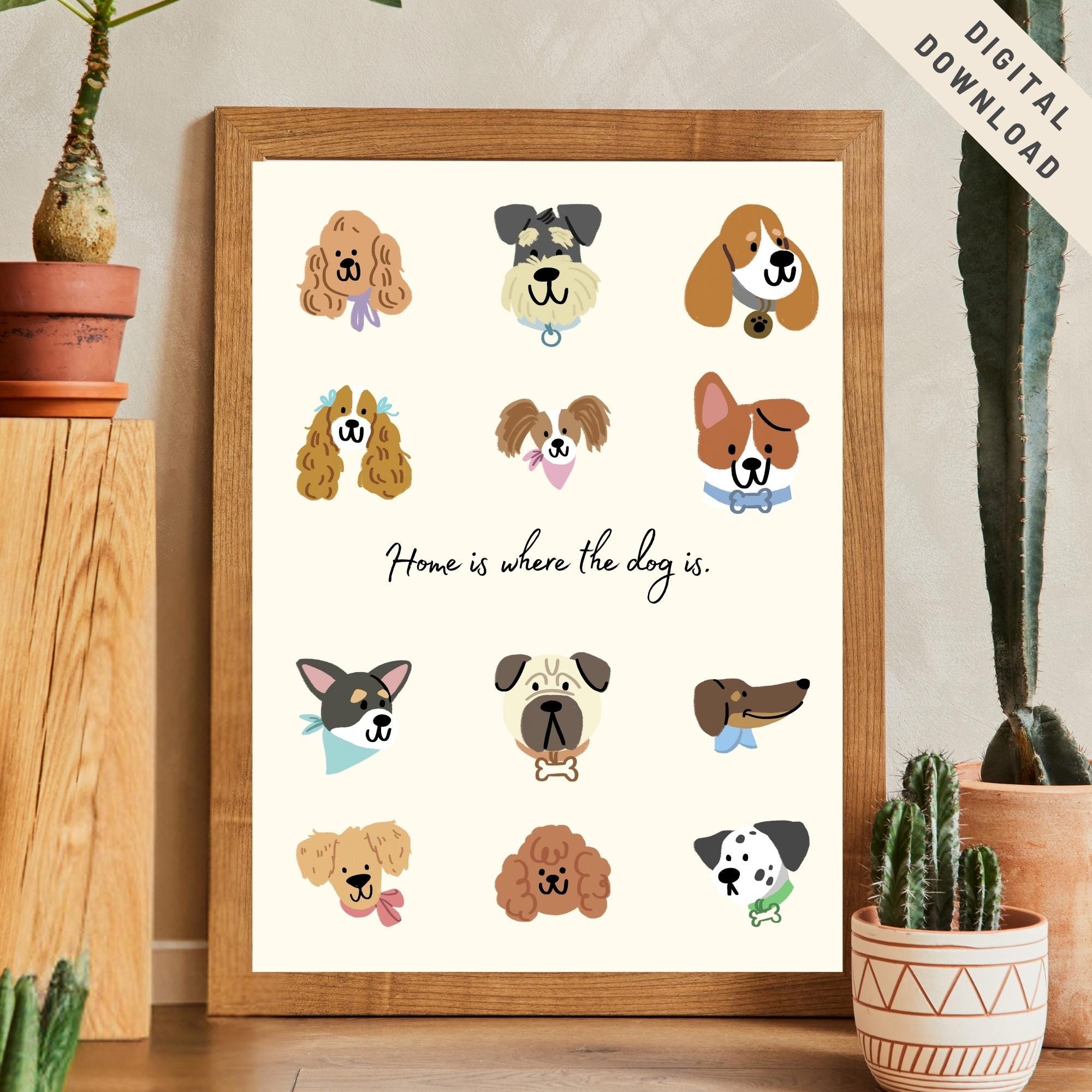 Funny Dog Wall Art, Nursery Animal Print, Cute Dog Poster, Puppy Nursery Wall Art, Doggo Wall Art, Dog Lover Gift, Pet Lover Decor