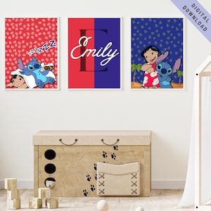 Custom Stitch Nursery Art Set: Personalized Name Decor (Digital Download)