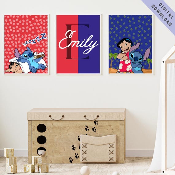 Custom Stitch Nursery Art Set: Personalized Name Decor (Digital Download)