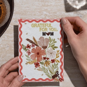Cartão de Dia das Mães, Cartão para Mãe, Cartão de Gratidão por Você, Mãe, Melhor Cartão de Saudações para o Dia das Mães, Cartão de Flores para o Dia das Mães, Download Instantâneo