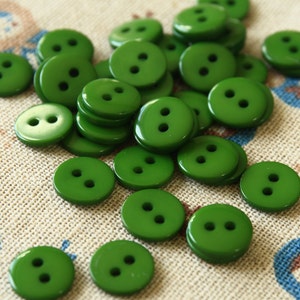 Leaf Green zakka mini resin Candy Buttons 20pc Set