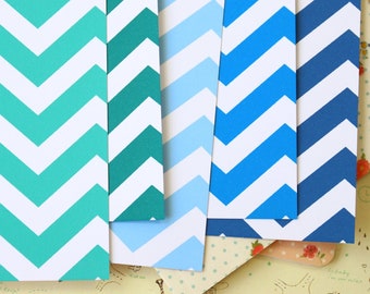 Green Mix Fat Chevron printed card stock 250gsm