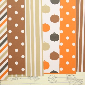Lot 01 mélange de papier cartonné imprimé citrouilles, 250 g/m²