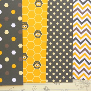 Lot de 03 papier cartonné imprimé Mélange mignon d'abeilles 250 g