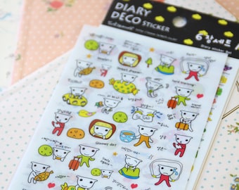 Baby Teddy Bear cartoon Diary Deco Stickers set