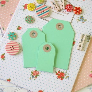 Mint Green handmade luggage tags image 1