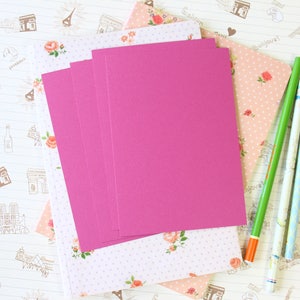 Cartes postales artisanales roses fuchsia vintage Series