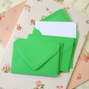 Mini enveloppes et cartes de correspondance couleur vert fougère