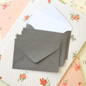 Mini enveloppes et cartes pour correspondance moyen gris taupe nacré