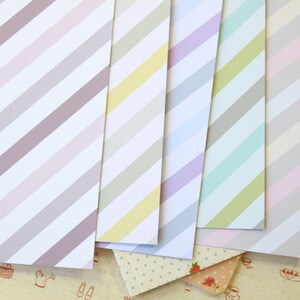 Set 02 Ice Cream Stripes Pastel Mix printed card stock 250gsm