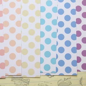 Lot 01 papier cartonné imprimé gros pois pastel, 250 g/m²