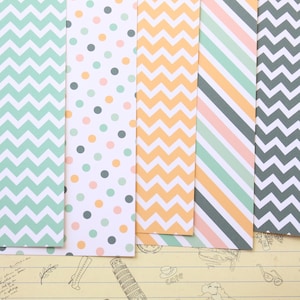 Lot de 02 papier cartonné imprimé Beach Days Mix 250 g/m² - Menthe rose orange bleu marine
