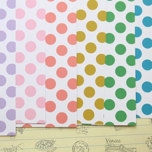 Lot de 03 papier cartonné imprimé Grands pois pastel, 250 g/m²