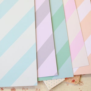 Lot de 04 papier cartonné imprimé rayures crème glacée mélange pastel 250 g