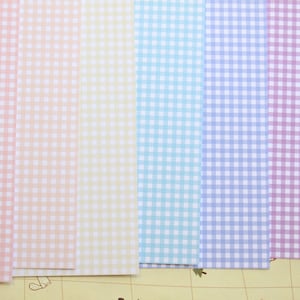 Lot 01 petit papier cartonné imprimé Vichy Mix 250 g/m²