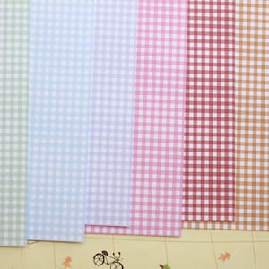 Set 02 Small Gingham Mix printed card stock 250gsm
