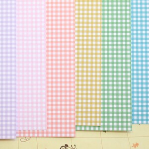 Lot 03 petit papier cartonné imprimé Vichy Mix 250 g/m²