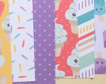 Set 01 Kawaii Ice Cream Mix printed card stock 250gsm