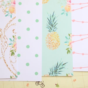 Lot de 02 papier cartonné imprimé Mélange d'été ananas 250 g/m²