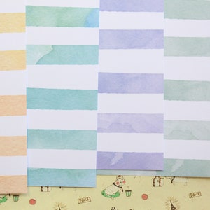 Lot de 02 papier cartonné imprimé rayures aquarelle 250 g