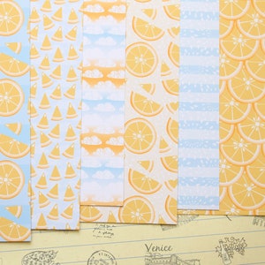 Lot 02 papier cartonné imprimé Agrumes ensoleillés 250 g