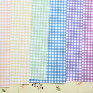 Lot de 04 petits papiers cartonnés imprimés Vichy Mix 250 g/m²