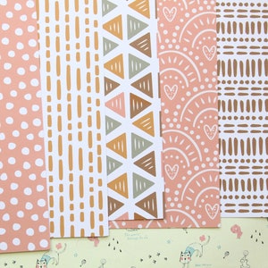 Lot de 02 mélanges de papier cartonné imprimé Boho Rainbows 250 g/m²