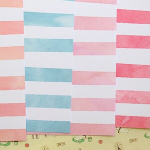 Lot 01 papier cartonné imprimé rayures aquarelle 250 g