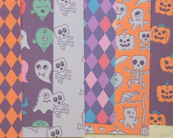 Set 01 Little Halloween Monsters mix cartoon pattern printed card stock 250gsm
