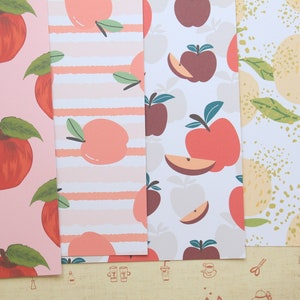 Lot de 04 papiers cartonnés imprimés Pommes Cartoon 250 g