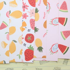 Lot 01 mélange de motifs de fruits papier cartonné imprimé 250 g/m²