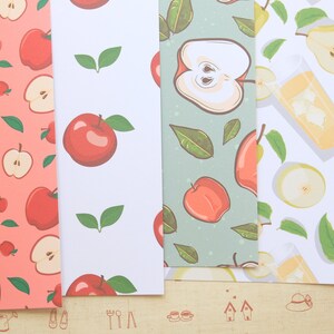 Lot de 05 papiers cartonnés imprimés Pommes Cartoon 250 g