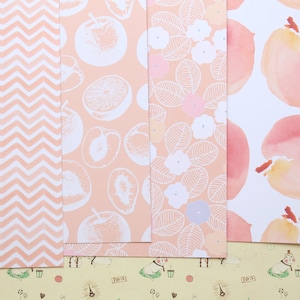 Set 01 Peach Mint mix printed card stock 250gsm