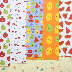 Lot de 02 papiers cartonnés imprimés motifs culinaires mignons 250 g
