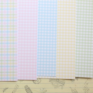 Mini Pastel Gingham Mix printed card stock 250gsm