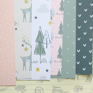 Lot 01 papier cartonné imprimé animaux de Noël 250 g/m²