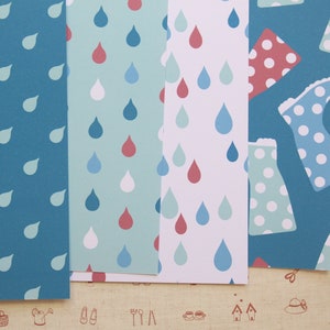 Lot 06 Rainy Day mix papier cartonné imprimé 250 g/m²