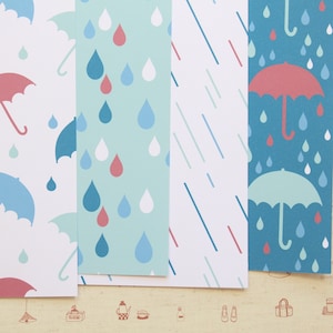 Lot 02 Rainy Day mix papier cartonné imprimé 250 g/m²
