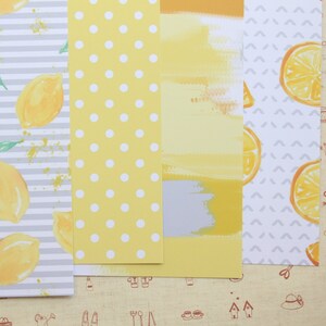 Lot 01 papier cartonné imprimé citron, mélange de papiers 250 g